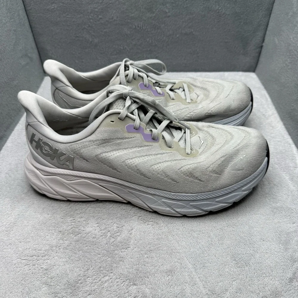 HOKA Arahi 6 Wide Women's 10.5D Gray Purple Running Shoes 1123197 No Insoles
